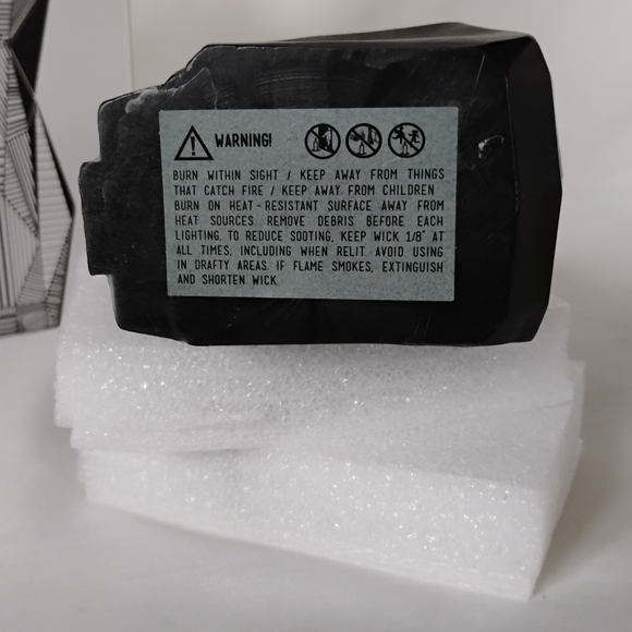 PyroPet Kisa Geometric Unscented Black Cat Candle with Metal Skeleton Halloween - Picture 13 of 16